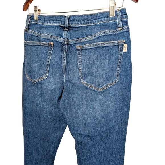 Oliver Logan Women's Size 10 Jeans Blue Crosby Relaxed Taper Distressed Raw Hem - Picture 5 of 9